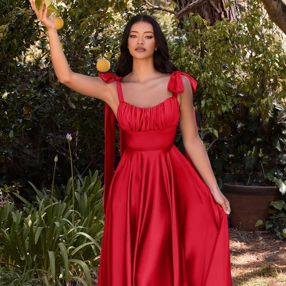 NEW LONG OFF THE SHOULDER SLEEVELESS A-LINE SATIN DRESS WITH ZIPPER BACK CD 7490 - Picture 1 of 10